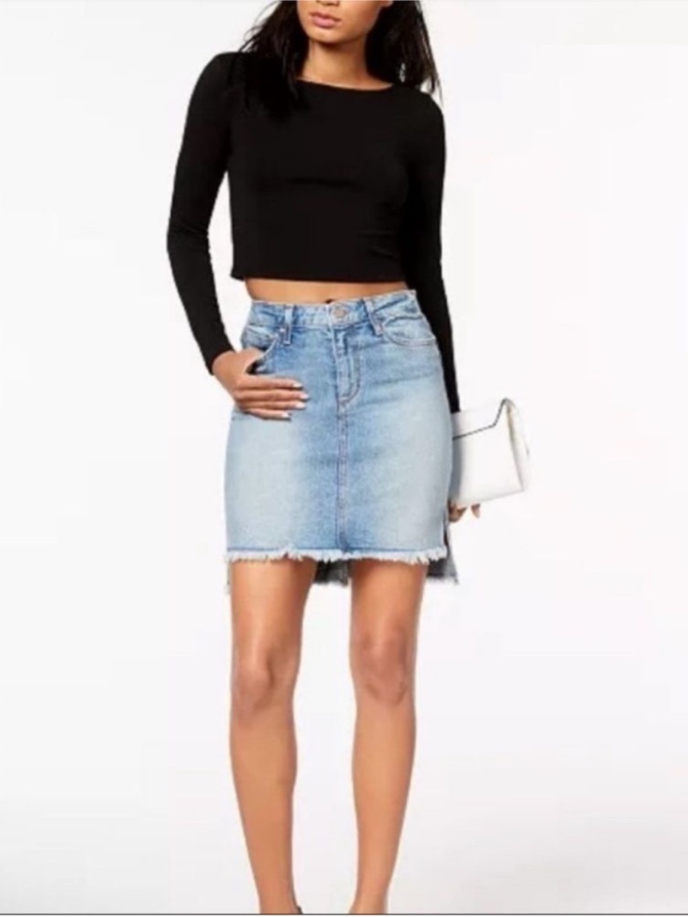 Joe’s Jeans Collector’s Edition Lightwash Denim High Low Raw Hem skirt W27 Small